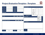 An organizational chart labeled "Business Transformation Toolkit - Template" with sections for project identifier, context, description, scope, and financial summary, accompanied by completion timelines and a footer with copyright information. (Brand Name: Purchase Only | No Online Access)